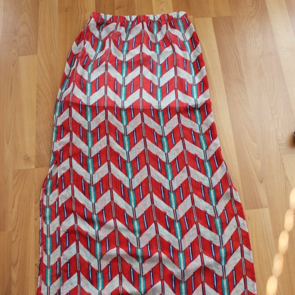 Kirra Maxi Skirt Sz S Aztec Semi-sheer Chevron - Picture 7 of 8